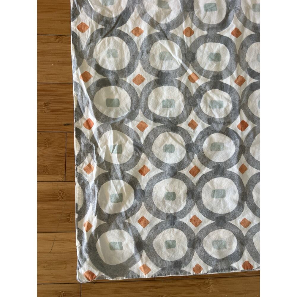 West Elm Green Circle Trellis Full queen duvet cover 100% Cotton